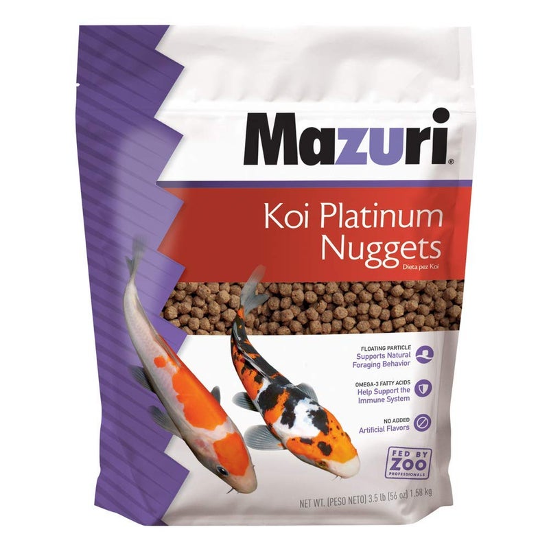 Mazuri Koi Platinum Nuggets Floating Koi Food for Fish, 3.5 lbs. - Image 1